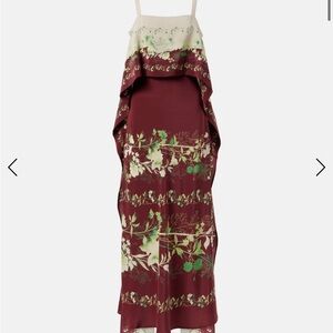 Floral silk crêpe de chine midi dress